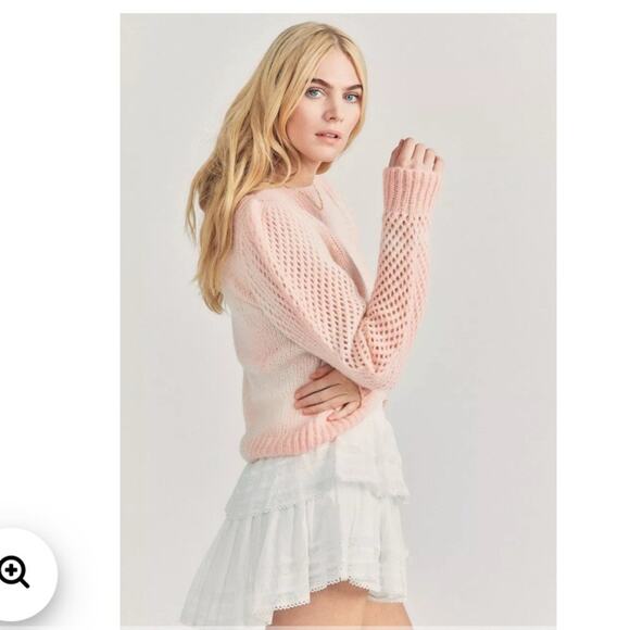 NWT Loveshackfancy Hand Dyed Rosie Pullover Sweater Size Medium Alpaca - Picture 3 of 7